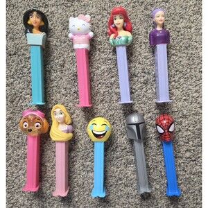 Pez Dispensers Lot of 9 Disney Paw Patrol Hello Kitty Marvel Classic Collectible
